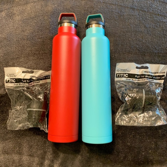(2) 26 oz. RTIC Water Bottles & (2) Pull Tops - Picture 1 of 8